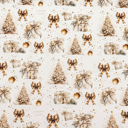 Цена за 10 шт. Бумага упаковочная новогодняя "Снежная ёлка", глянец, 80 г/м2 , 50 х 70 см.