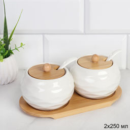 Набор для специй 2 предмета с ложкой 250 мл / CF112-1 /уп 36/ на подставке - Галеонтрейд фото 5