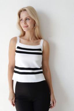 10084 Топ вязаный чёрно-белый - Martichelli фото 5