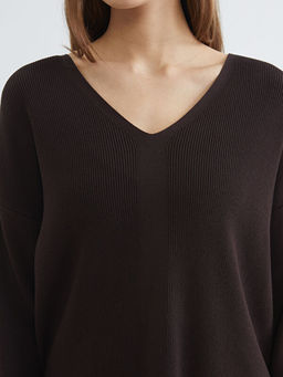 V Yaka Kad?n Triko Kazak