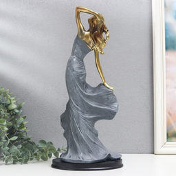 Фигурка полистоун «Девушка в синем вечернем платье со стразами», 11.8×16.5×37 см