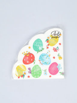 Цена за 2 шт. Салфетки пасхальные бумажные «Акварельные яйца», 3 слоя, d=32 см, 12 шт