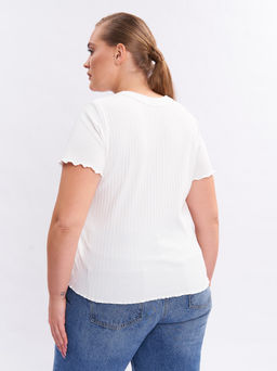 Футболка в рубчик FU25002WHT03