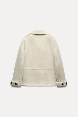 ZW COLLECTION BOUCLE WOOL COAT - Zara фото 7