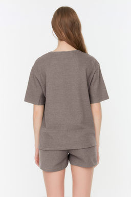 Trendyolmilla Siyah Waffle Kumas Sortlu Orme Pijama Tak?m? THMSS22PT0524  фото 47