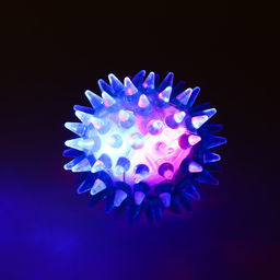 Мяч светящийся мини для кошек, TPR, 3,5 см, голубой - Пижон фото 3