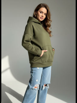 Альфа худи женское (леопард), футер трехнитка с начесом (облегченный) - Lovetex фото 20