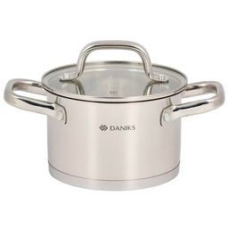 Кастрюля нержавеющая сталь, 2.1 л, крышка стекло, GS-01229-16 Рейн, индукция (505774)