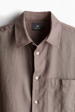 Camisa en mezcla de lino Regular Fit - H&m фото 7