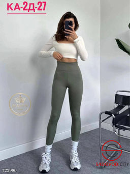 Женские лосины в рубчик с начёсом 722990 - Zum ming фото 2