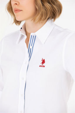 Женская белая рубашка с длинным рукавом Неожиданная скидка в корзине - U.s. polo assn фото 7