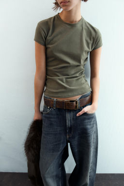 SHORT SLEEVE INTERLOCK T-SHIRT - Zara фото 3