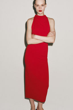 VESTIDO LARGO HALTER / Rojo - Zara фото 4