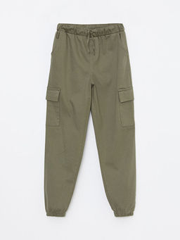 Beli Lastikli Basic Gabardin K?z ?ocuk Jogger Kargo Pantolon