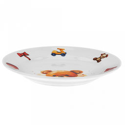 Набор посуды фарфоровый "Мишутка" 3 предмета: тарелка мелкая д175мм гладкий край, салатник д360мм, кружка 210мл, форма "Глория", подарочная упаковка (Россия)