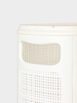 Плетёная корзина для белья с крышкой "Лён" 60л 43×20×80см, цвет белый