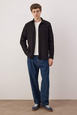 Siyah Regular Erkek Gomlek TMNAW26GO00004