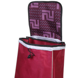 Тележка хозяйственная с сумкой (96*26*36см, колеса 15.5см,груз. до 30 кг.) бордовая DC307GG