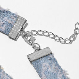 Чокер Джинс кольцо с цепочками, цвет голубой, 36 см - Queen fair фото 2