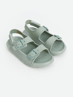 Bask?l? ?ift Bantl? K?z Bebek Sandalet