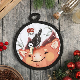 Прихватка Этель Счастья 17*17 см, 100% хлопок, саржа  фото 4