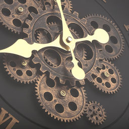 Часы настенные Легион д39,3см, h7см, циферблат Шестеренки вращающиеся, черный/потертое золото; цифры римские, потертое золото; корпус пластик, черный, полоски золотого цвета; в лотке (Китай) - Домашняя мода фото 3