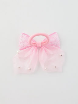 Цена за 6 шт. Бант для волос на резинке «Бантик Лили воздушный», 8×7 см, розовый