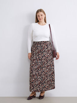 Beli Lastikli Desenli A Kesim Etek