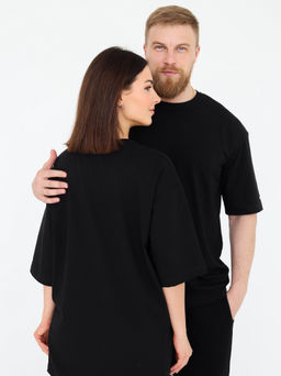 Футболка овер unisex, черная - Inzibe фото 2
