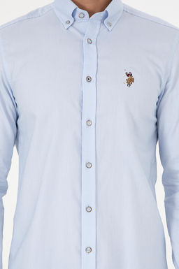 Мужская голубая базовая рубашка с длинным рукавом Неожиданная скидка в корзине - U.s. polo assn фото 6