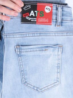 A809 LT. BLUE Джинсы зауженные женские AOTERSS - Фабричный китай фото 9