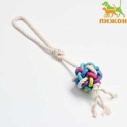 Игрушка канатная с жевательными элементами Молекула на канате, до 40 см, до 90 г, микс