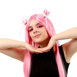 Карнавальный набор «Аниме тян»: юбка, парик, заколки, чулки, р. 44-46, розовый