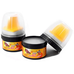 Крем для обуви 60мл банка с аппликатором Двойной блеск д5см, h8,5см, бесцветный (Россия) - Домашняя Мода фото 3