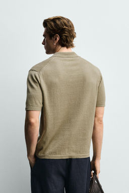 POLO PUNTO REGULAR FIT ALGOD?N - LINO / Musgo - Zara фото 4