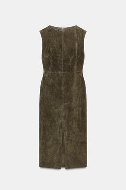 100% LEATHER MIDI DRESS - Zara фото 6