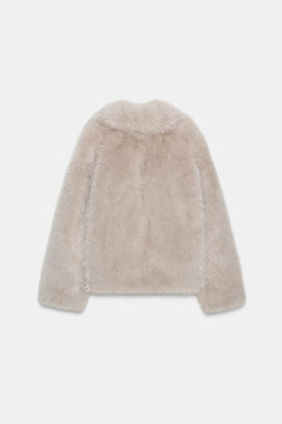 SHORT FAUX FUR COAT WITH TOGGLES - Zara фото 8