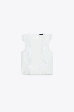 SEMI-SHEER RUFFLED BLOUSE