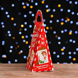 Цена за 5 шт. Коробка подарочная складная Новогодица красный 10/20 х 10 х 23 см - Simaland фото 3