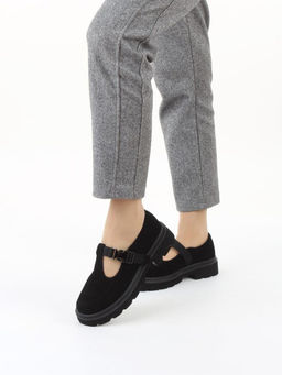 06-DLG06-3 BLACK Туфли женские (натуральная замша)