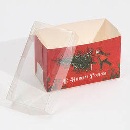 Цена за 5 шт. Коробка для капкейка «С Новым годом», 16×8×10 см