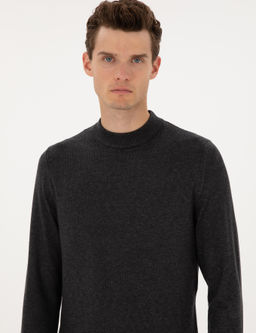 Antrasit Melanj Slim Fit _eyrek Yaka Triko Kazak - Pierre cardin фото 2
