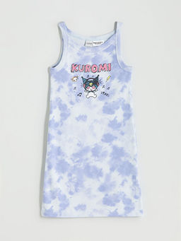 Bisiklet Yaka Kuromi Bask?l? K?z ?ocuk Elbise