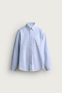 CAMISA REGULAR FIT ESTRUCTURA OXFORD / Celeste - Zara фото 7
