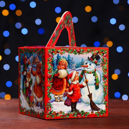 Цена за 5 шт. Подарочная коробка Кубик большой Винтаж120х120х120 (+60) - Simaland фото 2