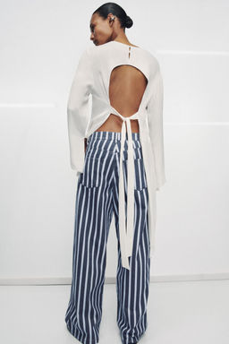 JEANS ZW COLLECTION LOOSE TIRO MEDIO RAYAS / Azul