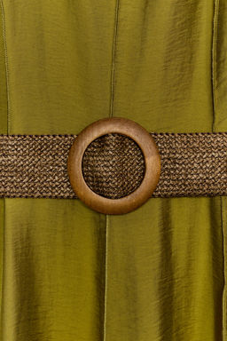 VESTIDO MIDI CINTUR?N / Khaki - Zara фото 11