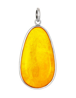 Крупный кулон из красивого текстурного янтаря