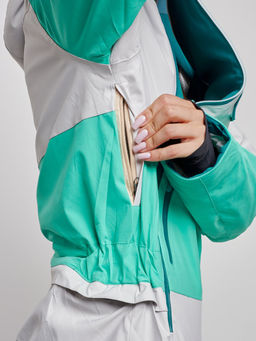 Горнолыжный комбинезон женский зимний зеленого цвета 2320Z