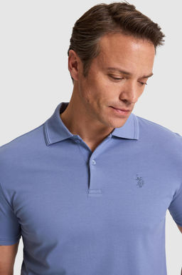 Erkek _ndigo Regular Fit Polo Yaka Basic Ti__rt - U.s. polo assn фото 2